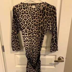 Cheetah print belted dress